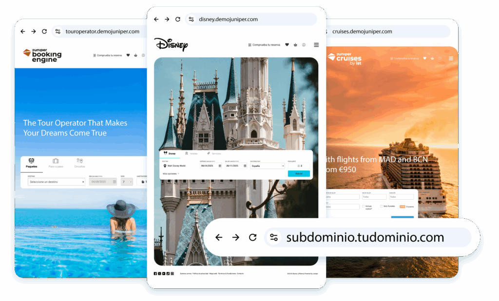 Página web White Label con dominio personalizado para empresas turísticas